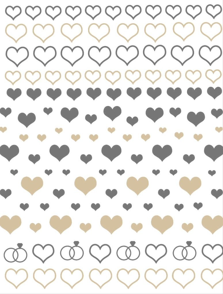 Nagelsticker - Aufkleber selbstklebend - Nail Sticker - gold schwarz Herzen